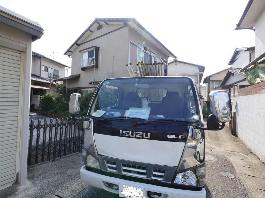 解体工事 養生準備 パイプ建て 那珂川市リフォームから新築へ 注文住宅 福建住宅株式会社