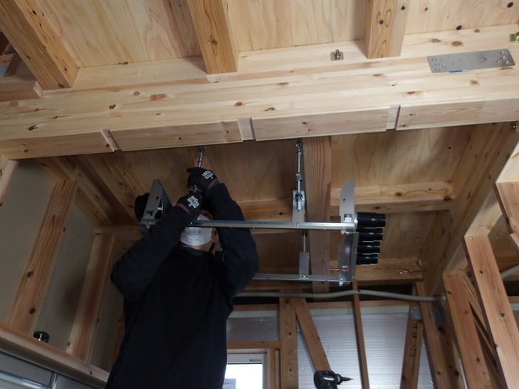 24時間換気 本体取り付け 第1種換気 那珂川市つながる家 注文住宅 福建住宅株式会社