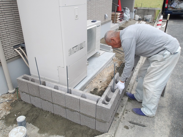 外構工事 ブロック積み 那珂川市つながる家 注文住宅 福建住宅株式会社