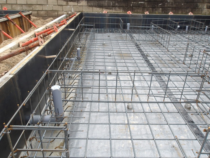 基礎工事 設備配管工事完了 賃貸だけど外断熱、那珂川市王塚台